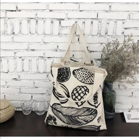 Canvas tote Book bag print shoulder bag shopping - Picture 2 of 4